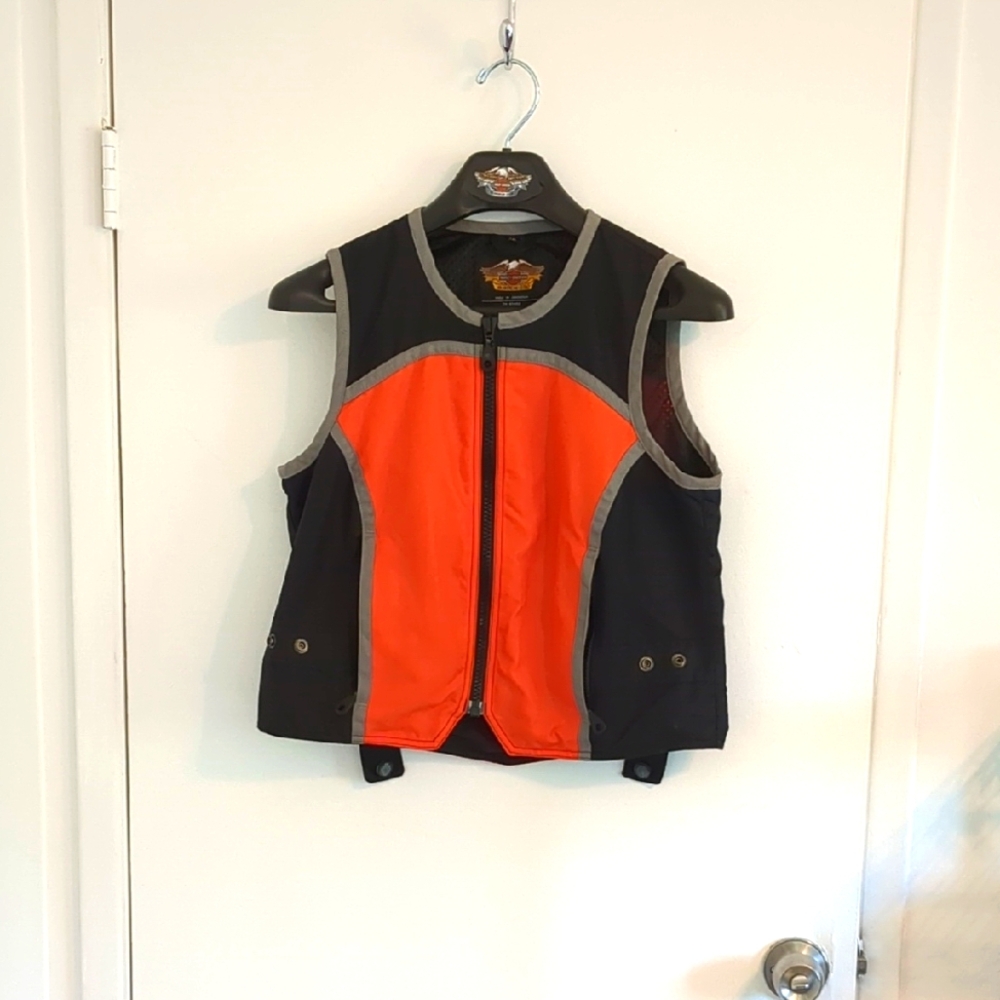Harley-Davidson Women's medium Black and Orange Vest.